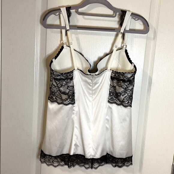 Pleasure State Women's White Corset W Black Lace Size 36D Intimate Lingerie - Picture 6 of 10